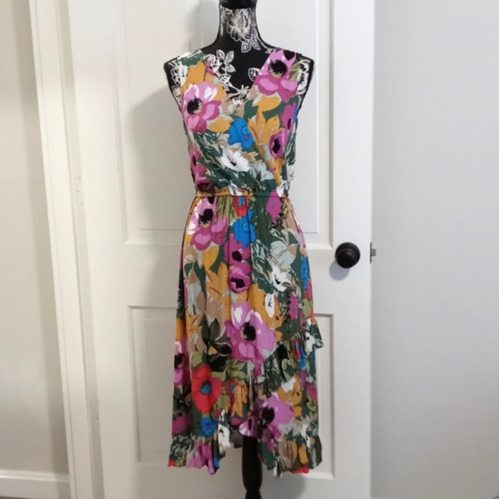 💐Plenty by Tracy Reese💐 - Multicolor Floral Daphne Faux Wrap Dress